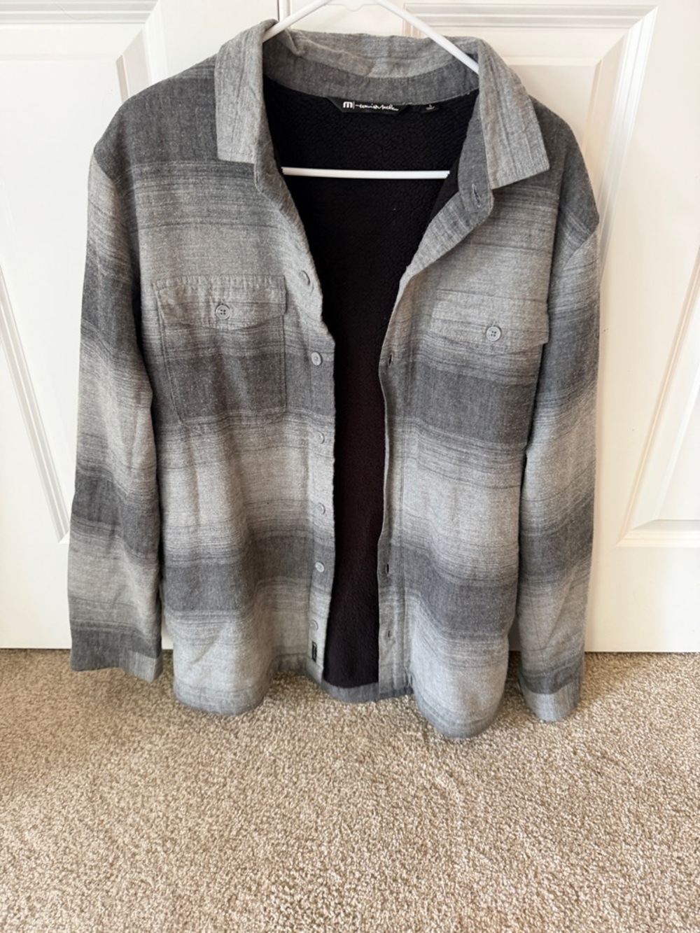 Travis Mathew Grey Ombre Button-Front Utility Shacket